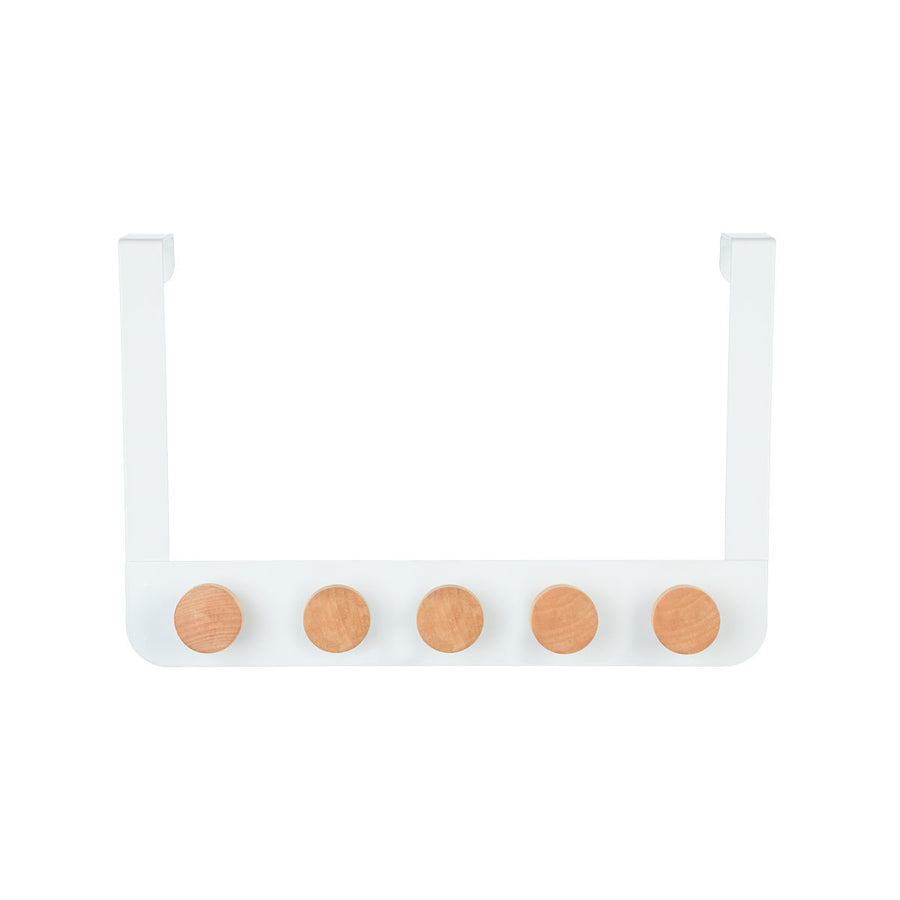 Κρεμάστρα Πόρτας 5 Θέσεων Λευκή Μεταλλική Estia