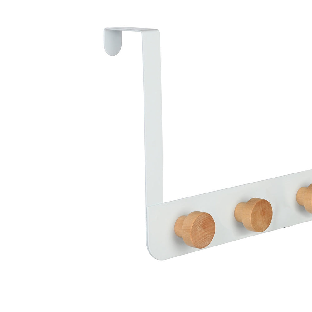 Κρεμάστρα Πόρτας 5 Θέσεων Λευκή Μεταλλική Estia