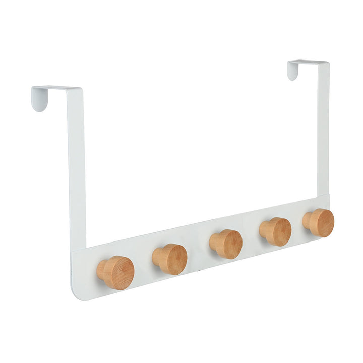 Κρεμάστρα Πόρτας 5 Θέσεων Λευκή Μεταλλική Estia