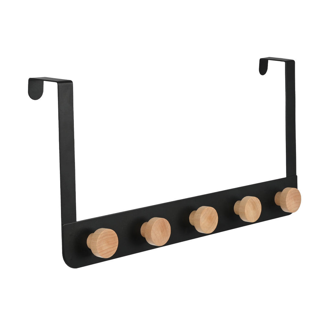 Κρεμάστρα Πόρτας 5 Θέσεων Μαύρη Μεταλλική Estia