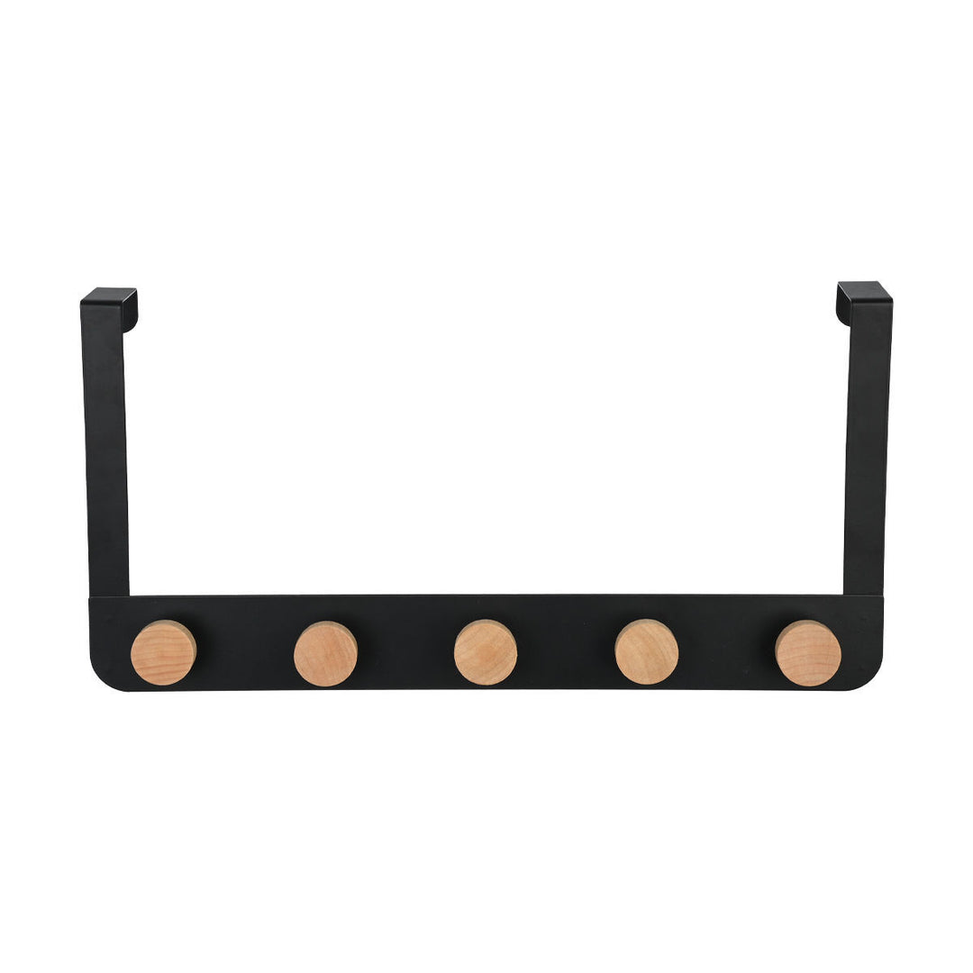 Κρεμάστρα Πόρτας 5 Θέσεων Μαύρη Μεταλλική Estia