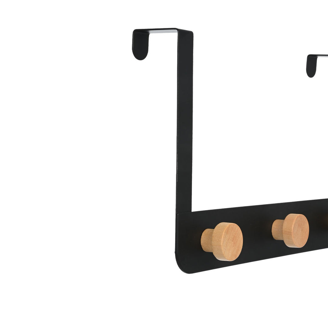 Κρεμάστρα Πόρτας 5 Θέσεων Μαύρη Μεταλλική Estia