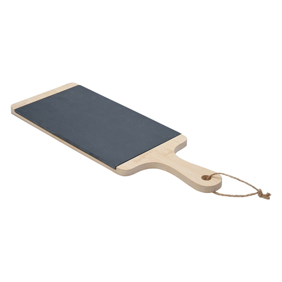Πλατώ Σερβιρίσματος Σχιστόλιθου Με Ξύλινη Βάση Estia 45X15cm