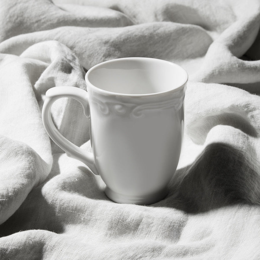 Κούπα Καφέ Λευκή Πορσελάνινη Ανάγλυφη 340ml Athenee Estia