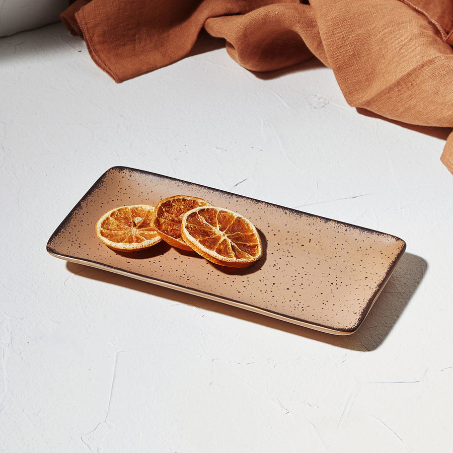 Πιατέλα Ορθογώνια Terra Πορσελάνινη 27x16cm Salmon Estia