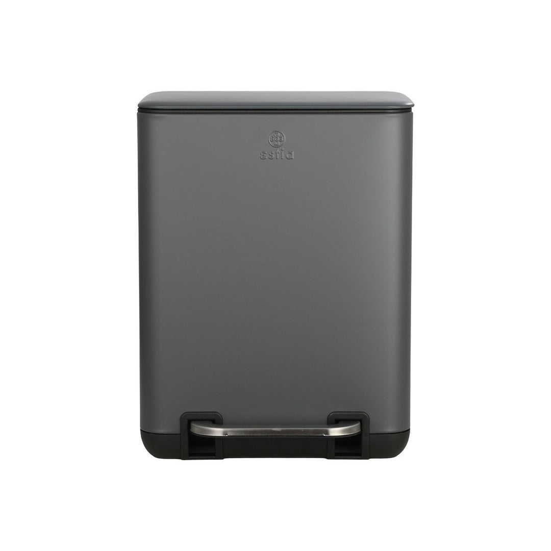 Καλάθι Μπάνιου Γκρι Ορθογώνιο Από Ανοξείδωτο Ατσάλι 6lt Estia