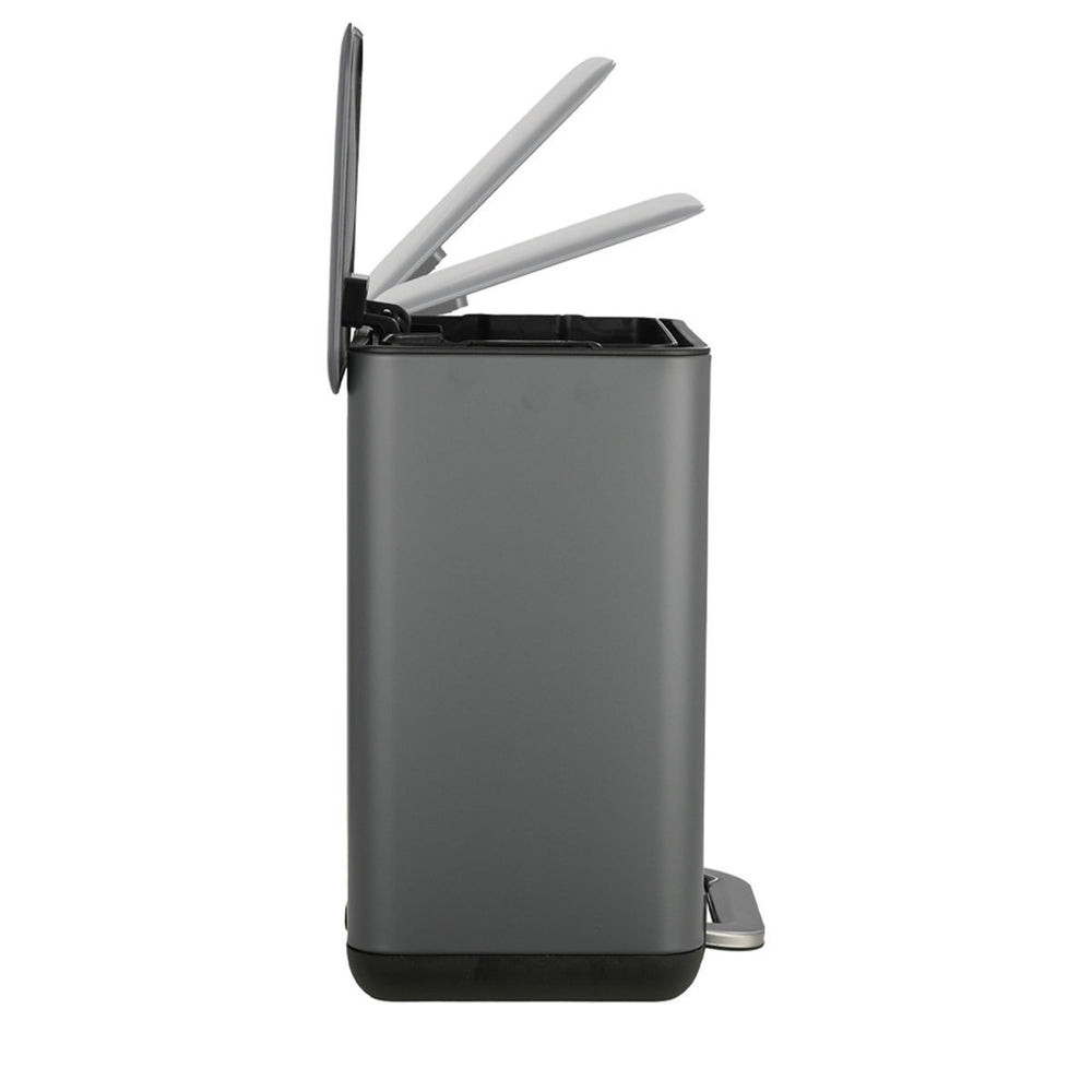 Καλάθι Μπάνιου Γκρι Ορθογώνιο Από Ανοξείδωτο Ατσάλι 6lt Estia