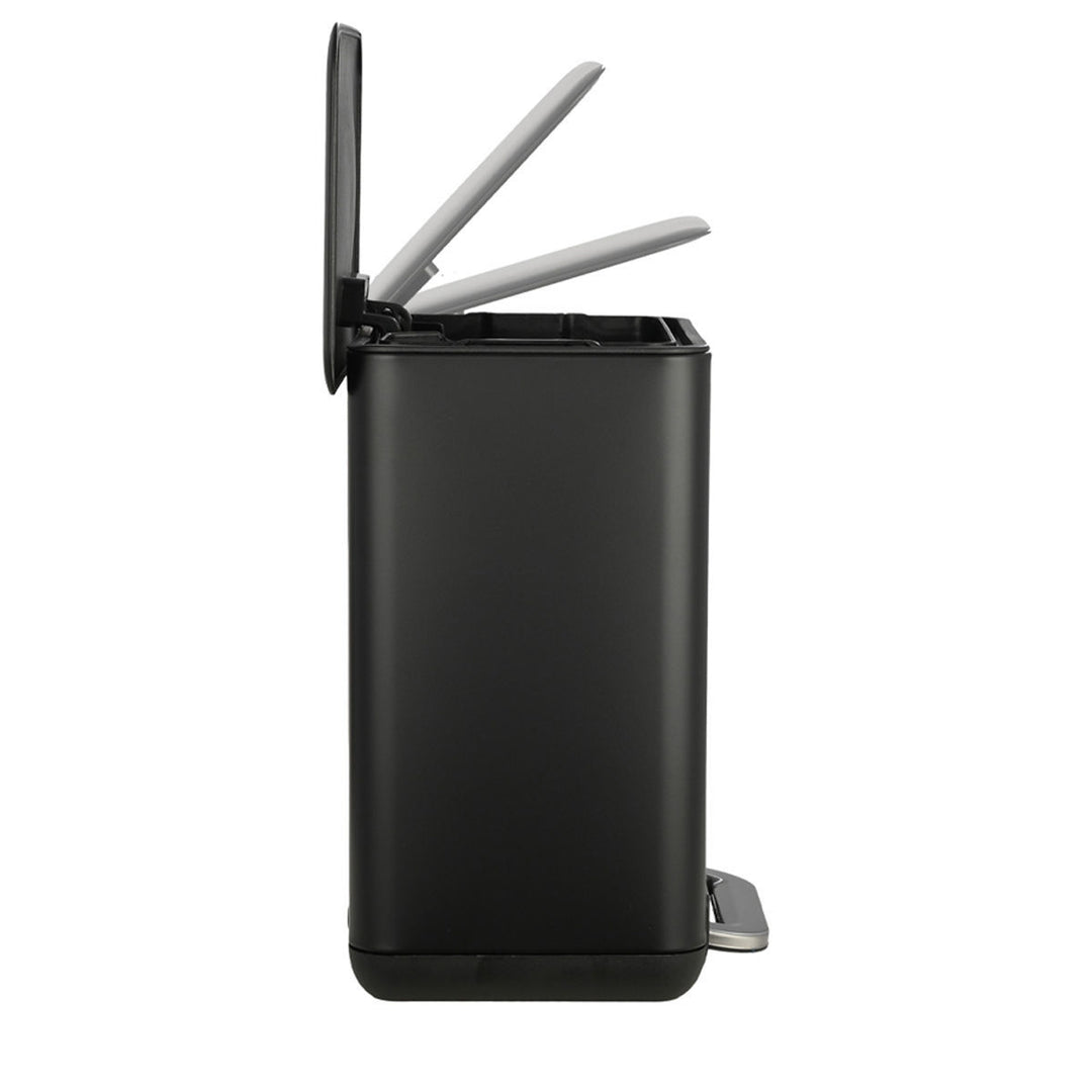 Καλάθι Μπάνιου Μαύρο Ορθογώνιο Από Ανοξείδωτο Ατσάλι 6lt Estia