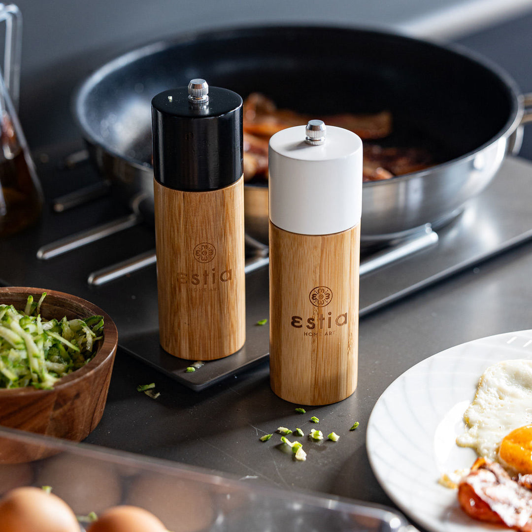 Κεραμικός Μύλος για Αλάτι-Πιπέρι από Bamboo Μαύρος Estia 5X16cm