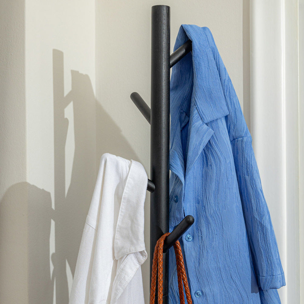 Καλόγερος Ρούχων 8 Θέσεων Μαύρος Ξύλινος Estia