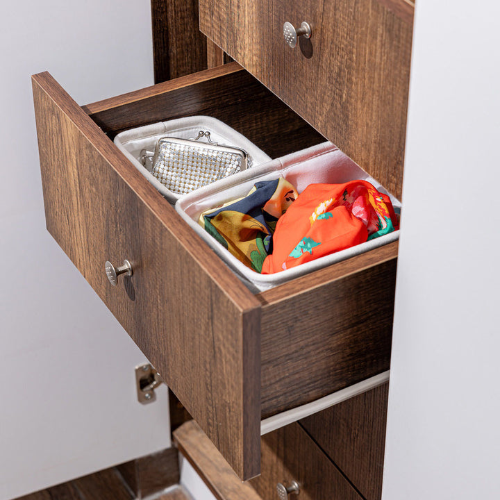 Καλάθι Αποθήκευσης & Οργάνωσης Υφασμάτινο Με Χερούλια Εκρού 13.5x12.5x10.5cm Ivory Estia