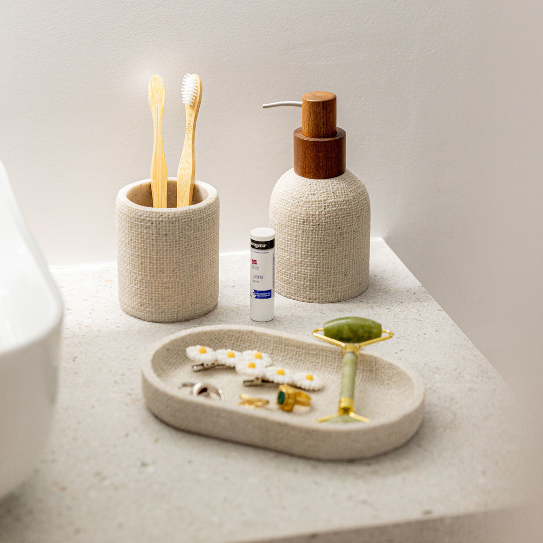 Estia Ποτηράκι Μπάνιου Ρητίνης Μπεζ Jute