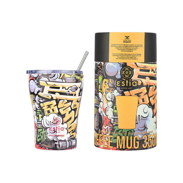 Estia Ποτήρι Θερμός  Save The Aegean 350ml Με Γκράφιτι Graffiti Rhythm Coffee Mug
