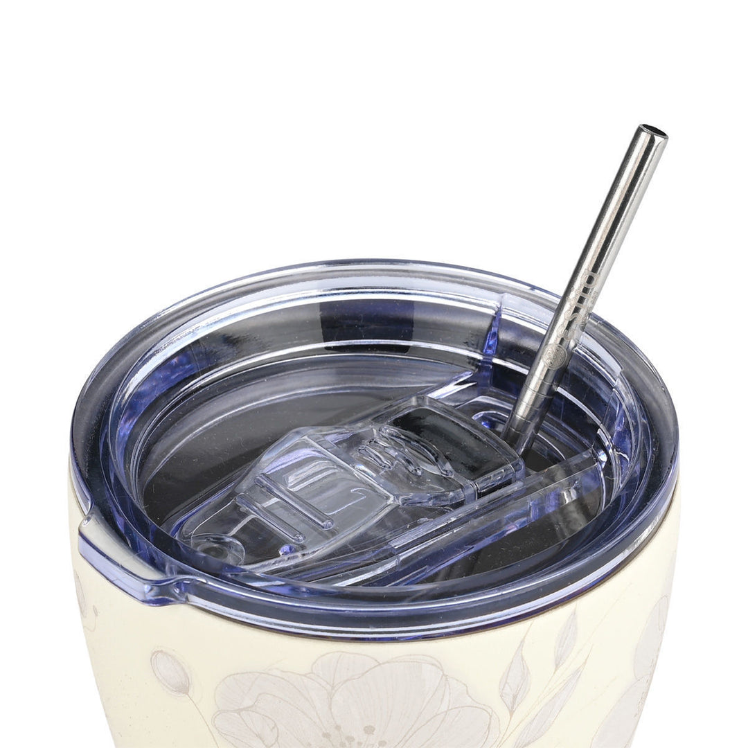 Estia Ποτήρι Θερμός  Save The Aegean 350ml Εκρού Φλοράλ Terra Serenity Coffee Mug