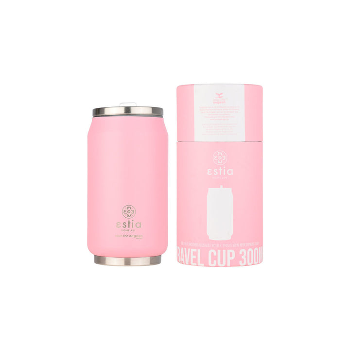 Estia Ποτήρι Θερμός Με Καλαμάκι Save The Aegean 500ml Ροζ Blossom Rose Travel Cup
