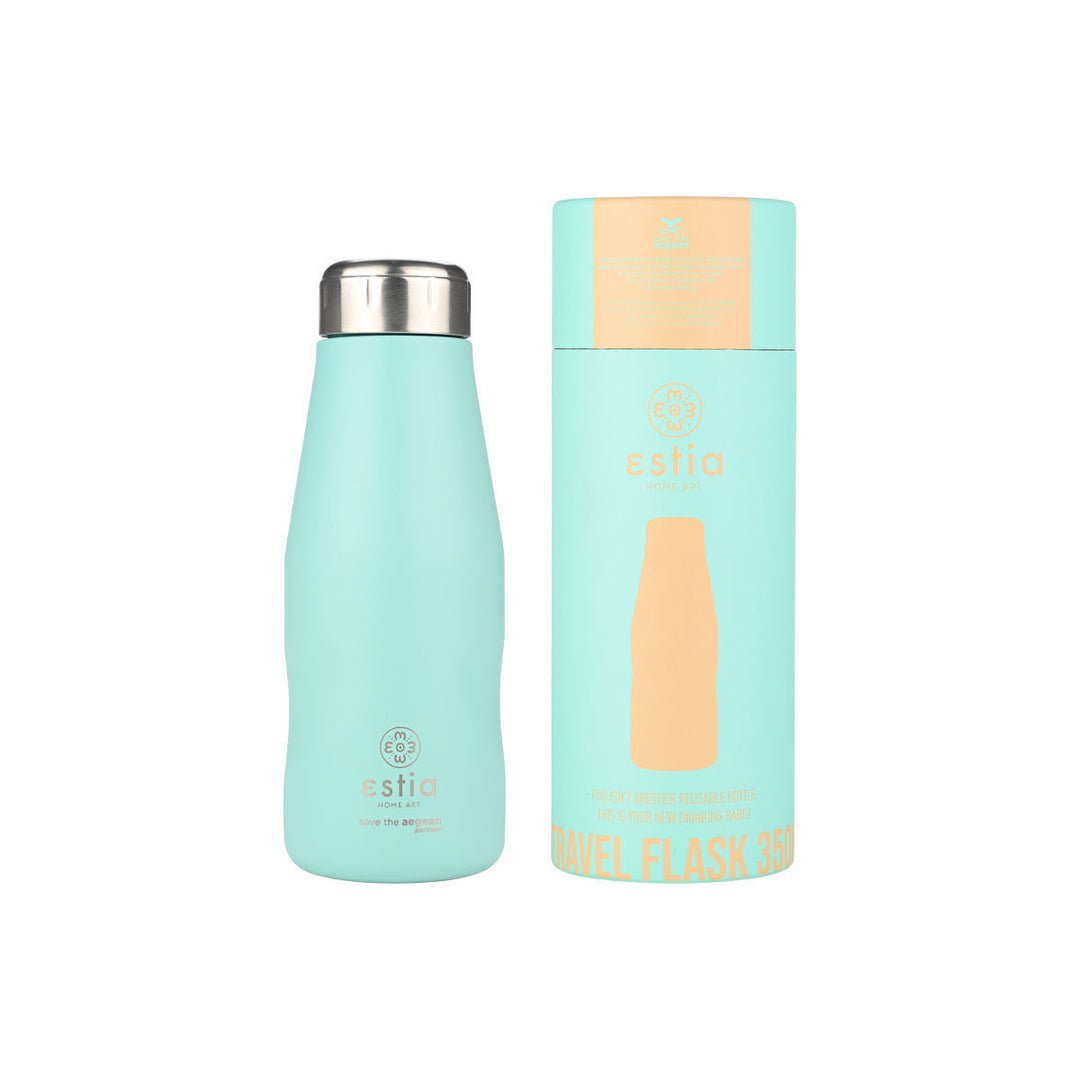Estia Μπουκάλι Θερμός Save The Aegean Τιρκουάζ Bermuda Green Travel Flask