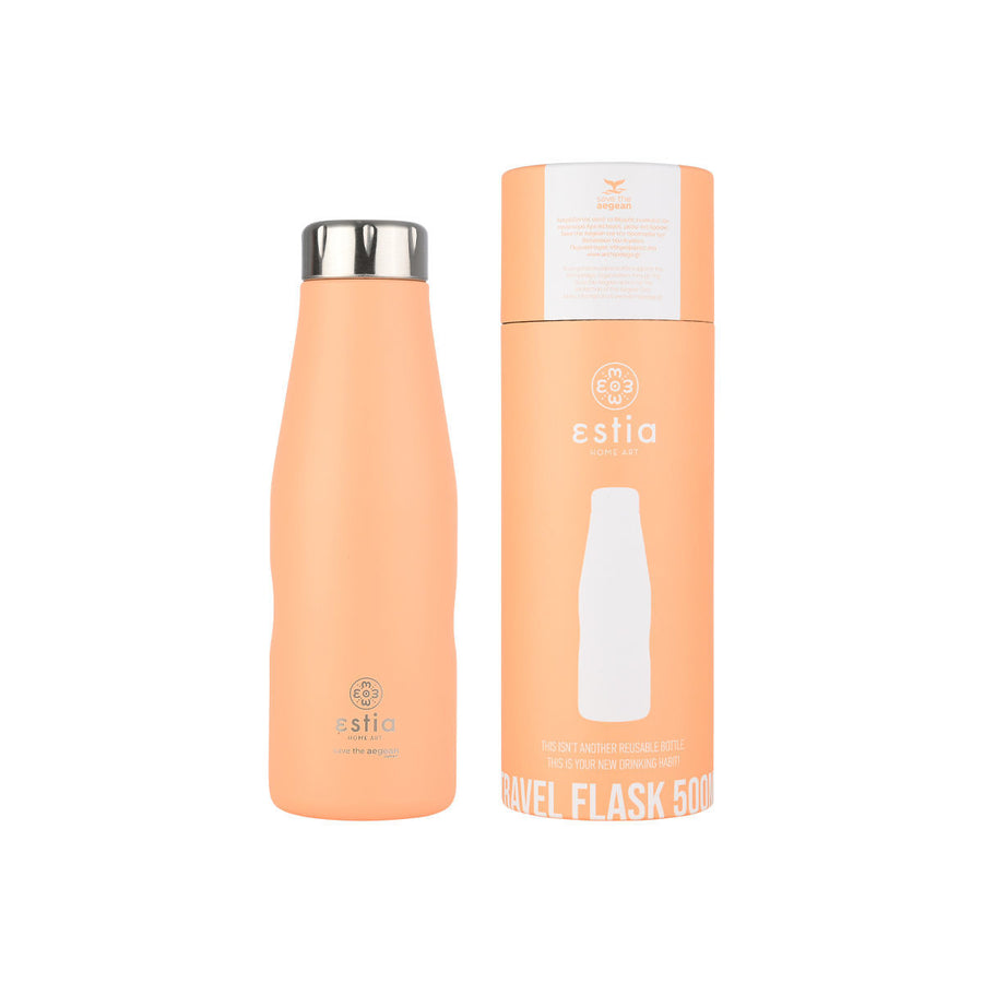Estia Μπουκάλι Θερμός Save The Aegean 500ml Σομόν Peach Fuzz Travel Flask