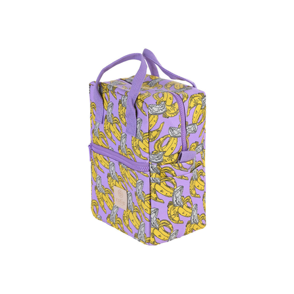 Τσάντα Φαγητού Ισοθερμική 7lt Estia Save The Aegean Λιλά Με Μπανάνες Banana Swirl