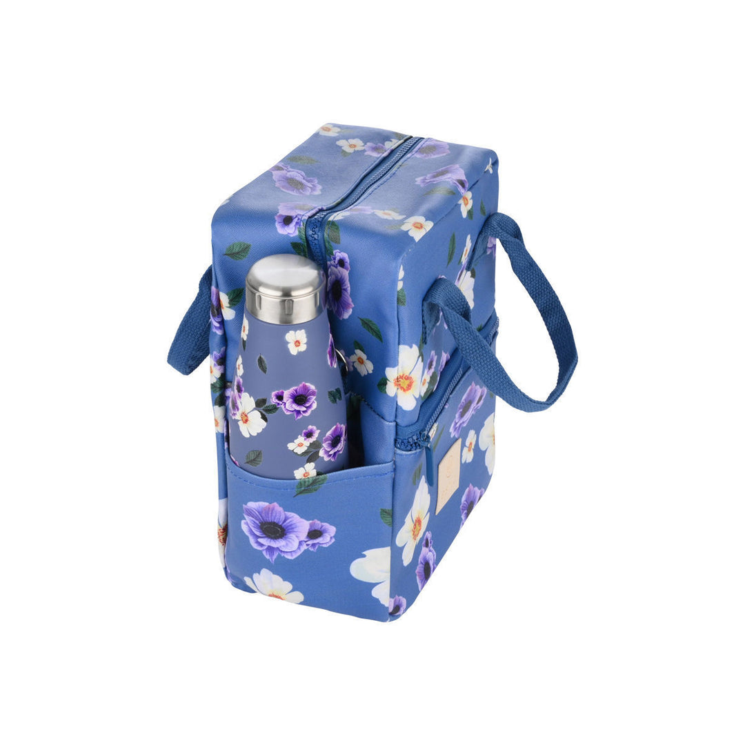 Τσάντα Φαγητού Ισοθερμική 7lt Estia Save The Aegean Μωβ Φλοράλ Garden Blue