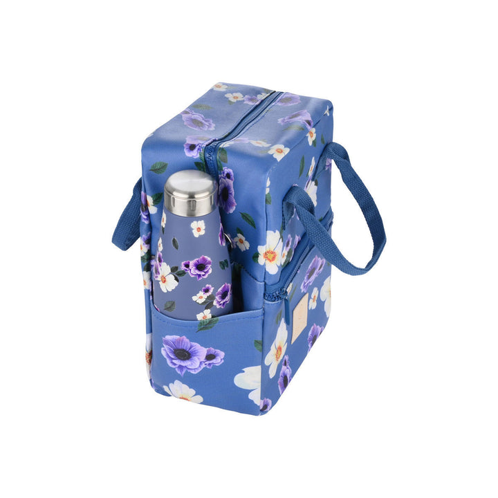 Τσάντα Φαγητού Ισοθερμική 7lt Estia Save The Aegean Μωβ Φλοράλ Garden Blue