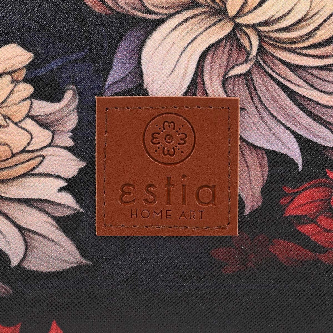 Τσάντα Φαγητού Ισοθερμική 7lt Estia Save The Aegean Μαύρο Φλοράλ Midnight Blosom