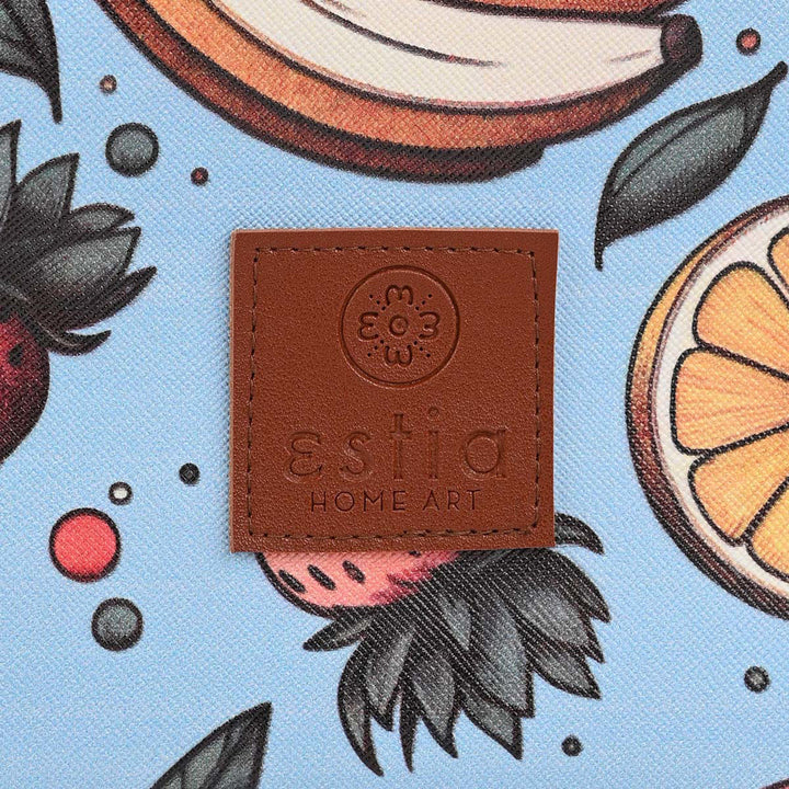 Τσάντα Φαγητού Ισοθερμική 7lt Estia Save The Aegean Γαλάζια Με Φρούτα Subdued Harvest