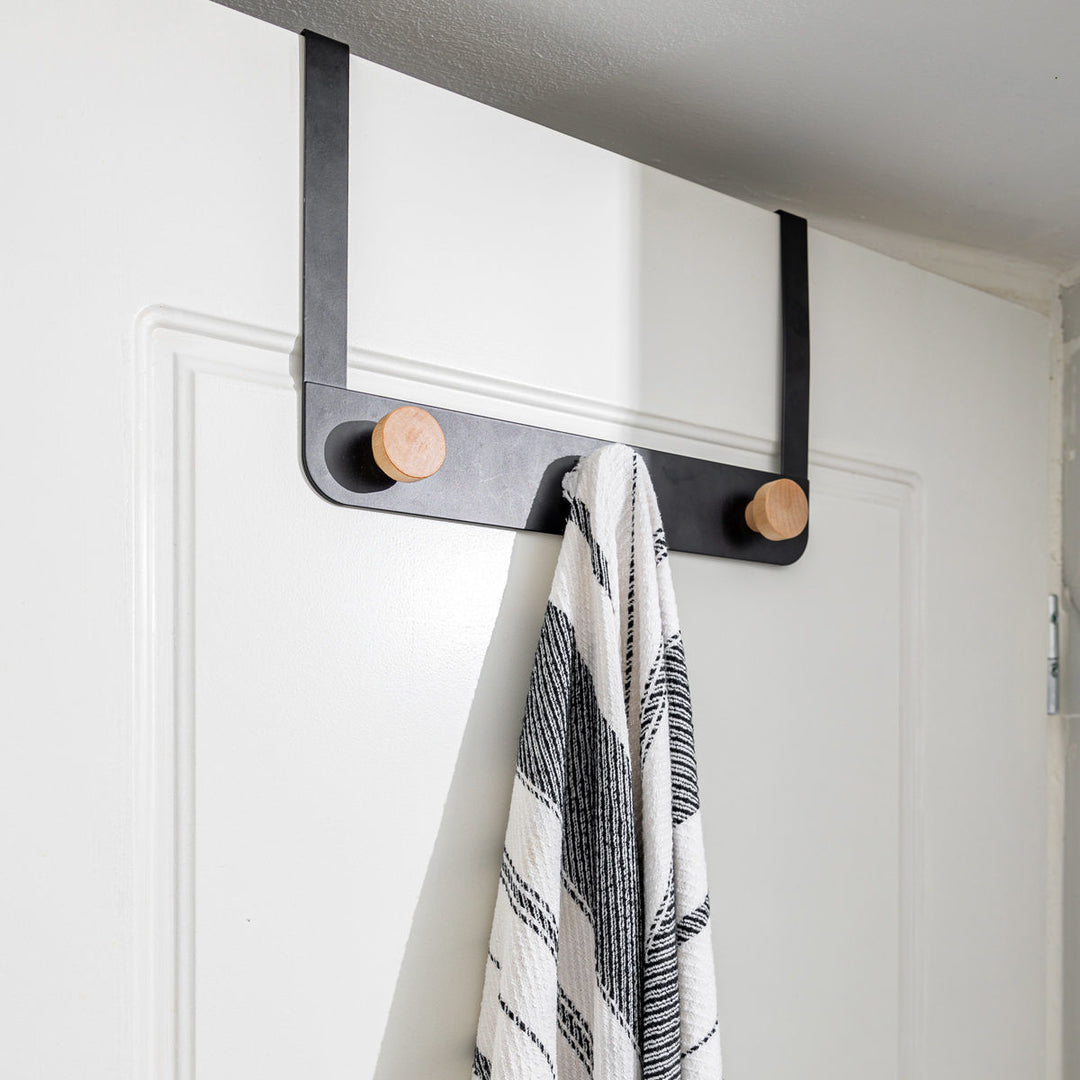 Κρεμάστρα Πόρτας 5 Θέσεων Μαύρη Μεταλλική Estia