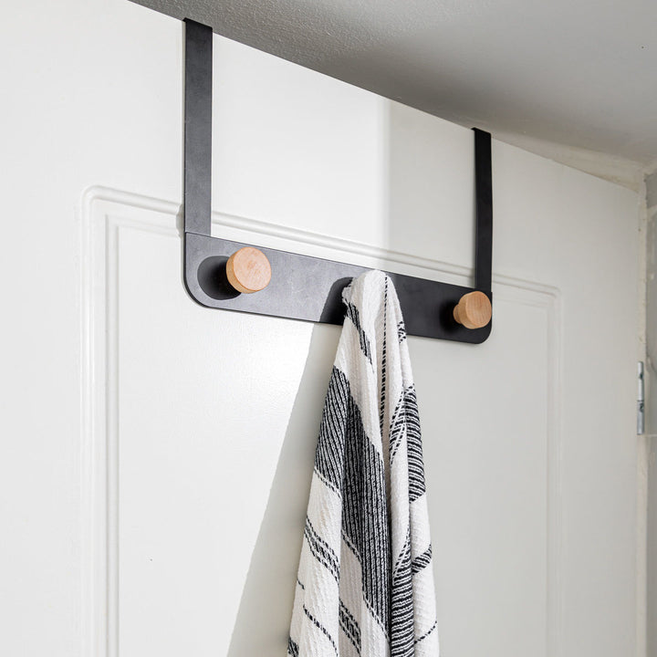 Κρεμάστρα Πόρτας 5 Θέσεων Μαύρη Μεταλλική Estia