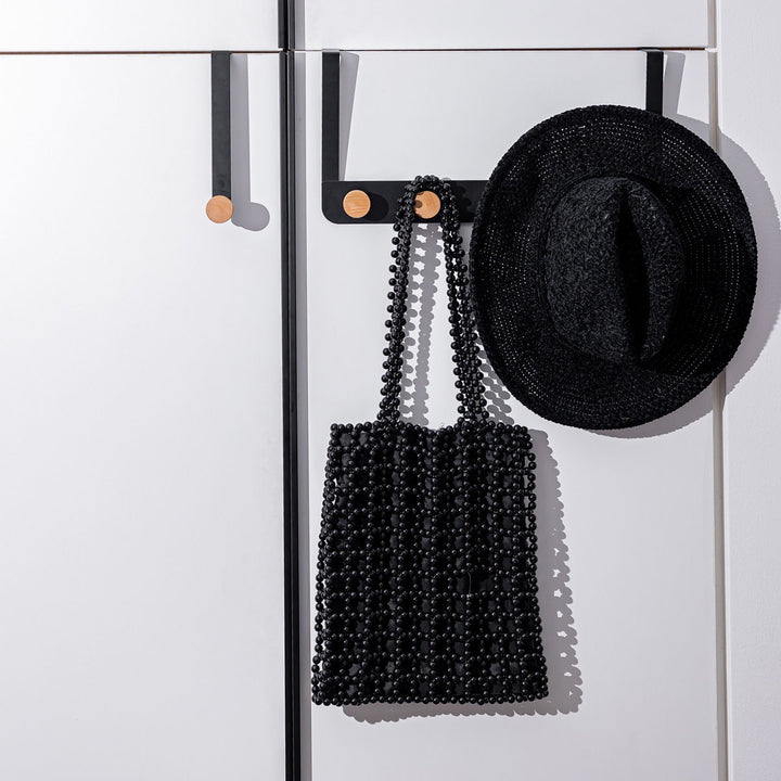 Κρεμάστρα Πόρτας 3 Θέσεων Μαύρη Μεταλλική Estia