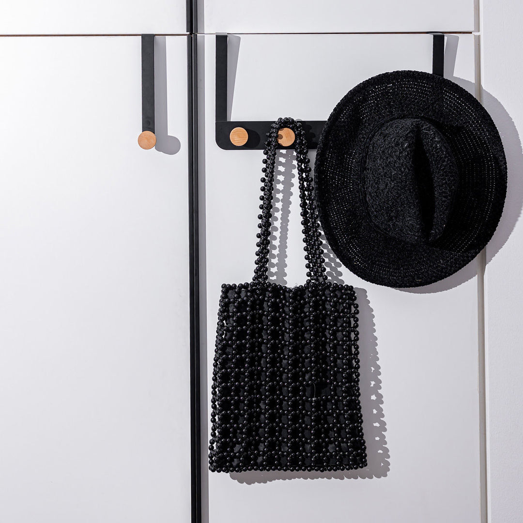 Κρεμάστρα Πόρτας 5 Θέσεων Μαύρη Μεταλλική Estia