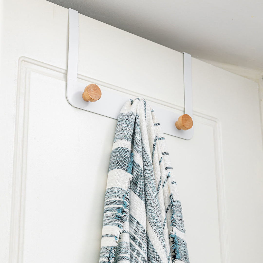 Κρεμάστρα Πόρτας 3 Θέσεων Λευκή Μεταλλική Estia