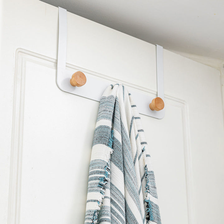 Κρεμάστρα Πόρτας 3 Θέσεων Λευκή Μεταλλική Estia