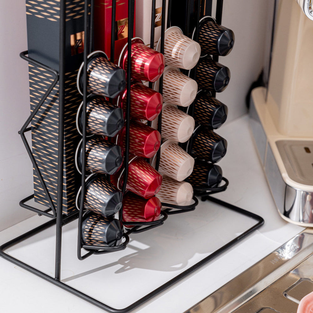 Βάση Για Κάψουλες Και Συσκευασίες Espresso Διπλής Όψεως Μεταλλική Μαύρη Estia