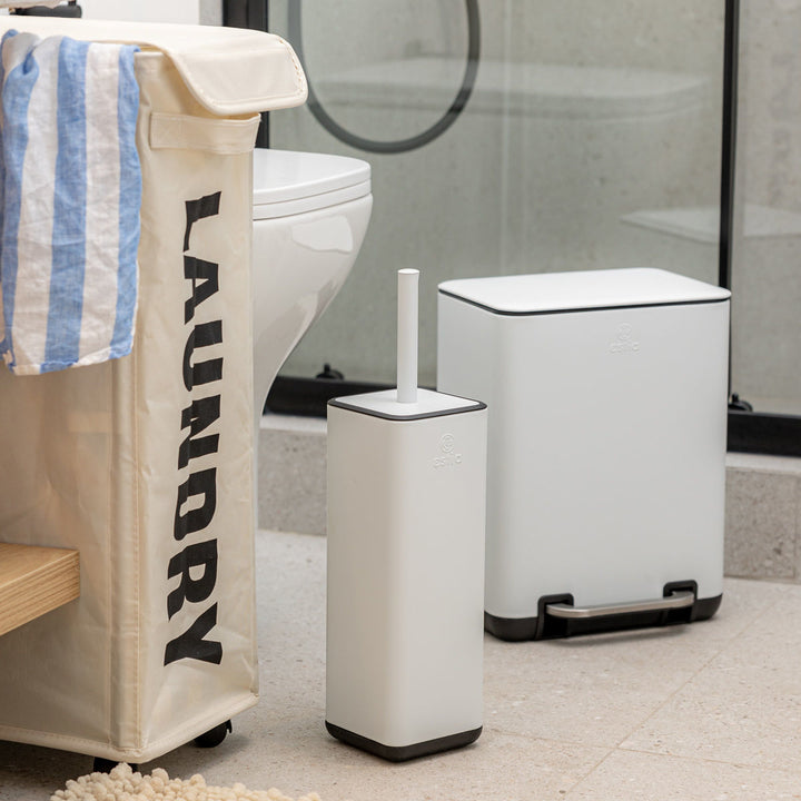 Καλάθι Μπάνιου Λευκό Ορθογώνιο Από Ανοξείδωτο Ατσάλι 6lt Estia