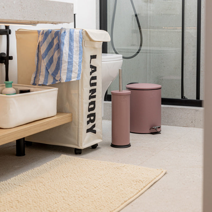 Καλάθι Μπάνιου Σάπιο Μήλο-Ροζ Μεταλλικό 5lt Estia