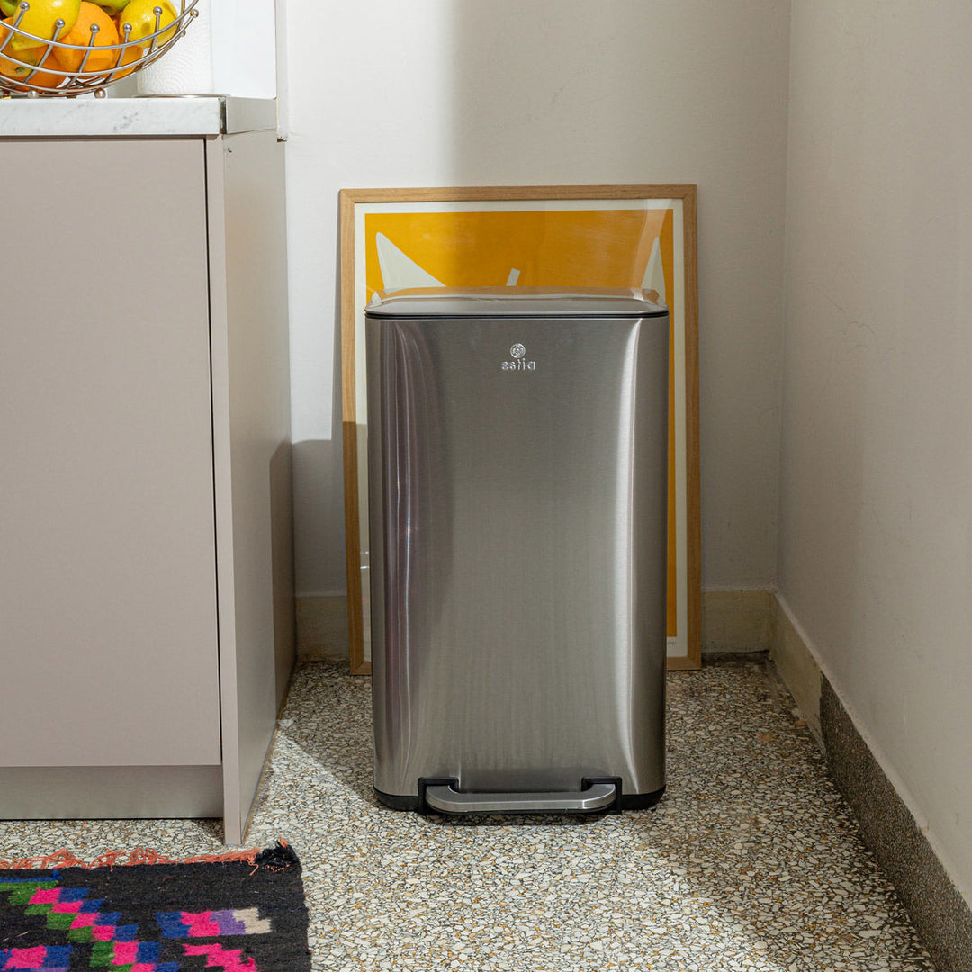 Κάδος Απορριμάτων Κουζίνας Ίνοξ Ατσάλινος 30lt Estia