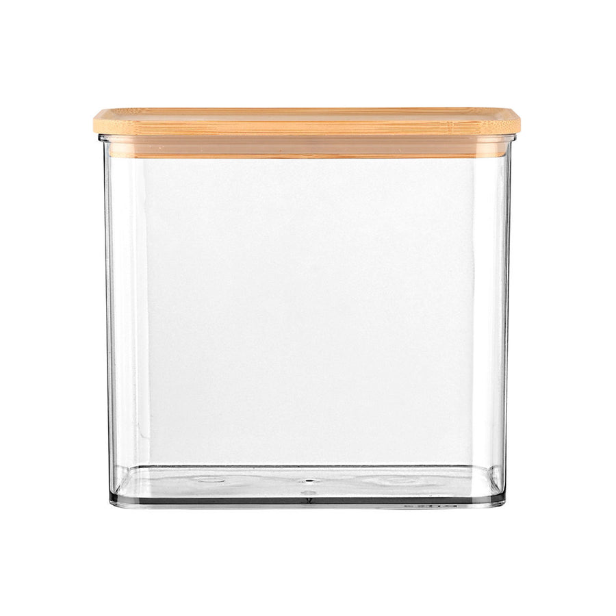 Δοχείο Αποθήκευσης Διάφανο Πλαστικό Με Αεροσταγές Bamboo Καπάκι 1650ml Estia