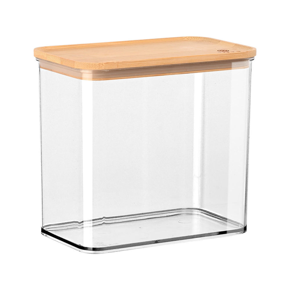 Δοχείο Αποθήκευσης Διάφανο Πλαστικό Με Αεροσταγές Bamboo Καπάκι 1650ml Estia