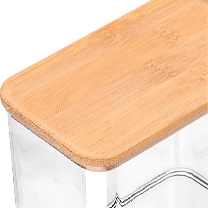Δοχείο Αποθήκευσης Διάφανο Πλαστικό Με Αεροσταγές Bamboo Καπάκι 1650ml Estia