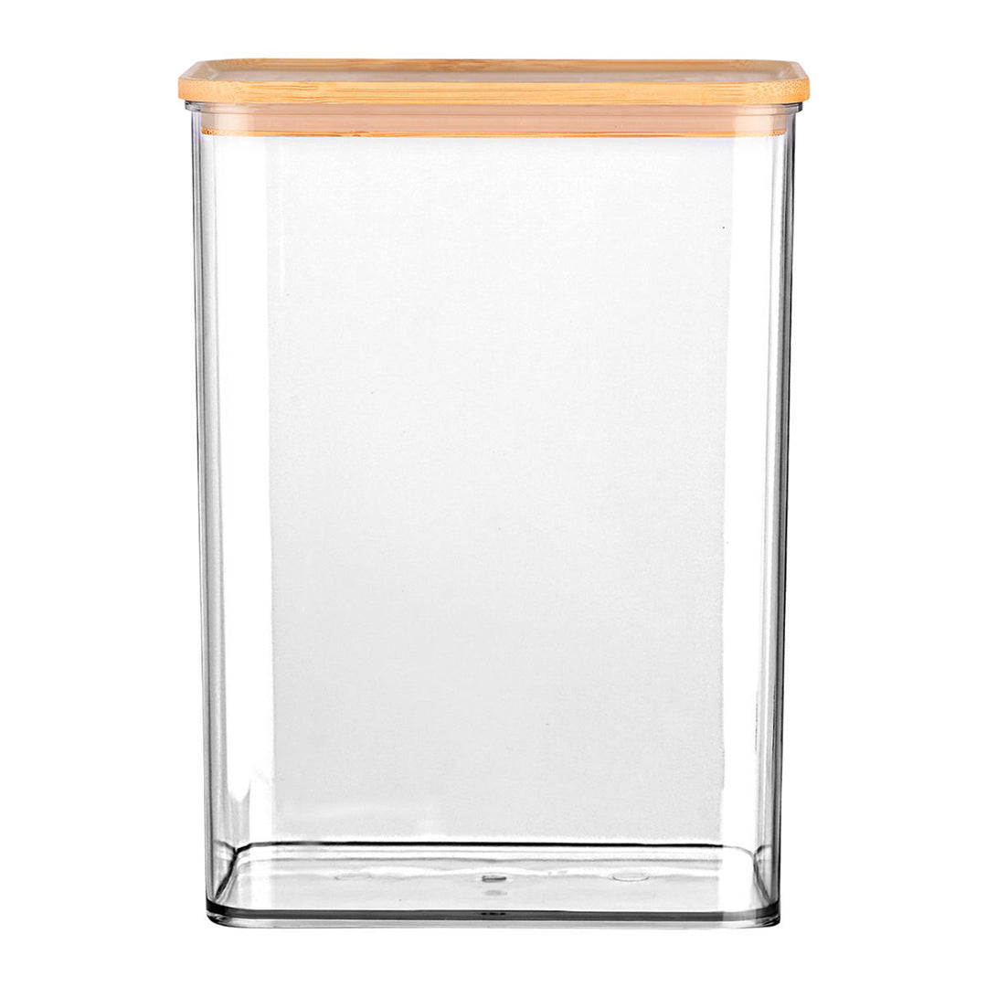 Δοχείο Αποθήκευσης Διάφανο Πλαστικό Με Αεροσταγές Bamboo Καπάκι 2500ml Estia