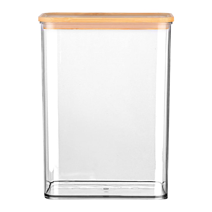 Δοχείο Αποθήκευσης Διάφανο Πλαστικό Με Αεροσταγές Bamboo Καπάκι 2500ml Estia