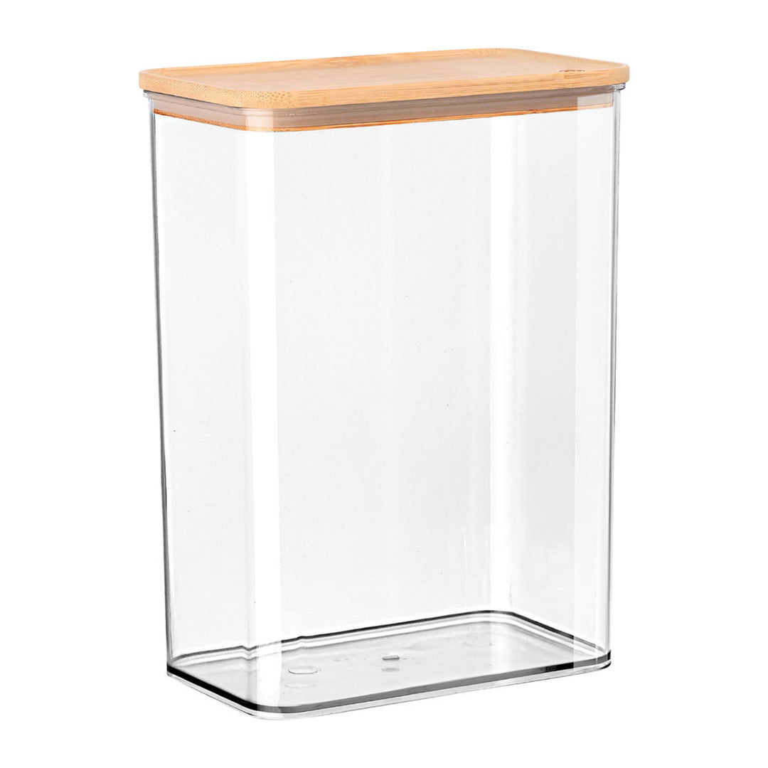 Δοχείο Αποθήκευσης Διάφανο Πλαστικό Με Αεροσταγές Bamboo Καπάκι 2500ml Estia