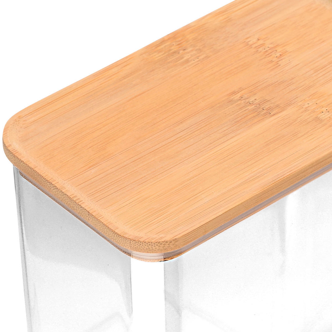 Δοχείο Αποθήκευσης Διάφανο Πλαστικό Με Αεροσταγές Bamboo Καπάκι 2500ml Estia