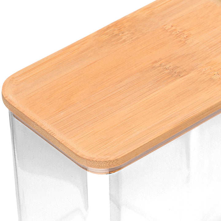 Δοχείο Αποθήκευσης Διάφανο Πλαστικό Με Αεροσταγές Bamboo Καπάκι 2500ml Estia