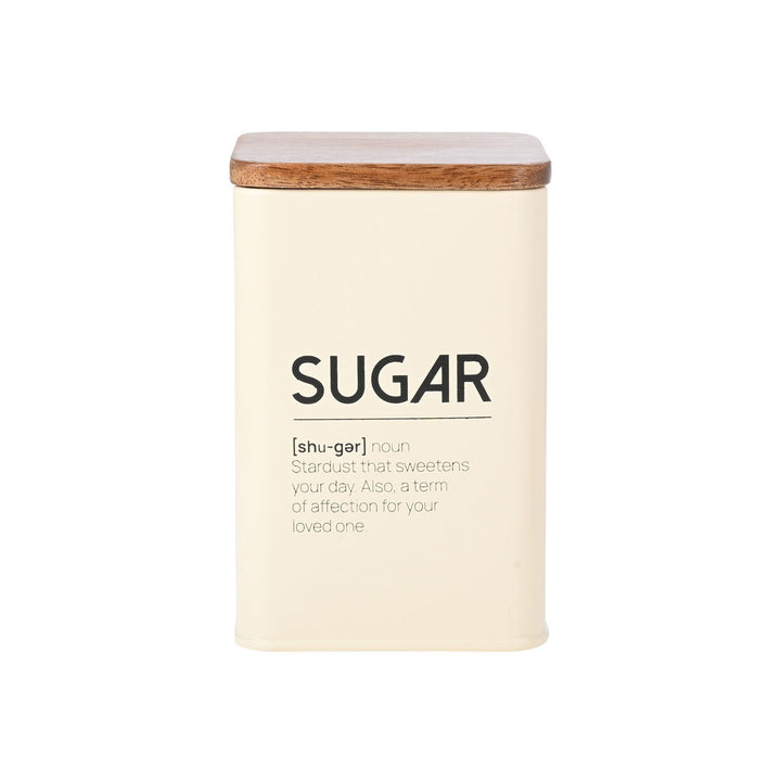 Μεταλλικό Δοχείο Για Ζάχαρη Εκρού Με Ξύλινο Καπάκι Estia Allure