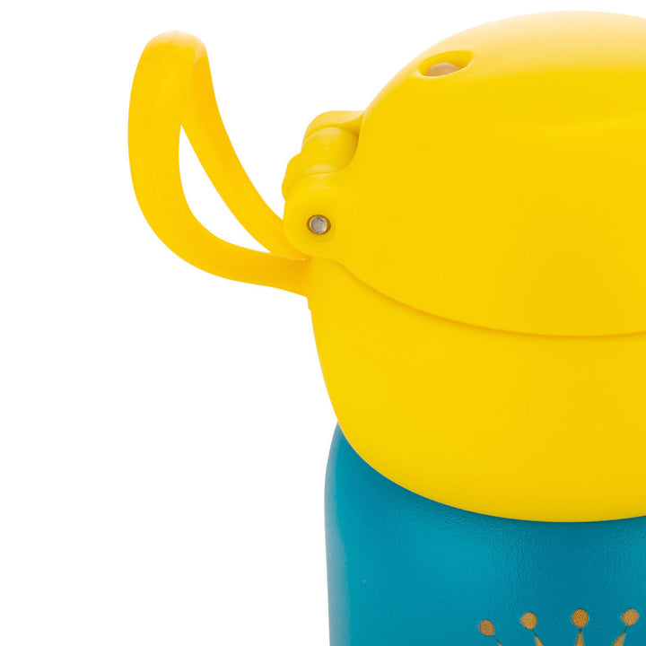 Estia Θερμός Παιδικό Με Καλαμάκι 350ml Πετρόλ Με Σχέδιο Λιοντάρι Jungle