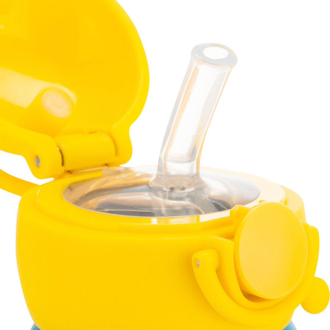 Estia Θερμός Παιδικό Με Καλαμάκι 350ml Πετρόλ Με Σχέδιο Λιοντάρι Jungle