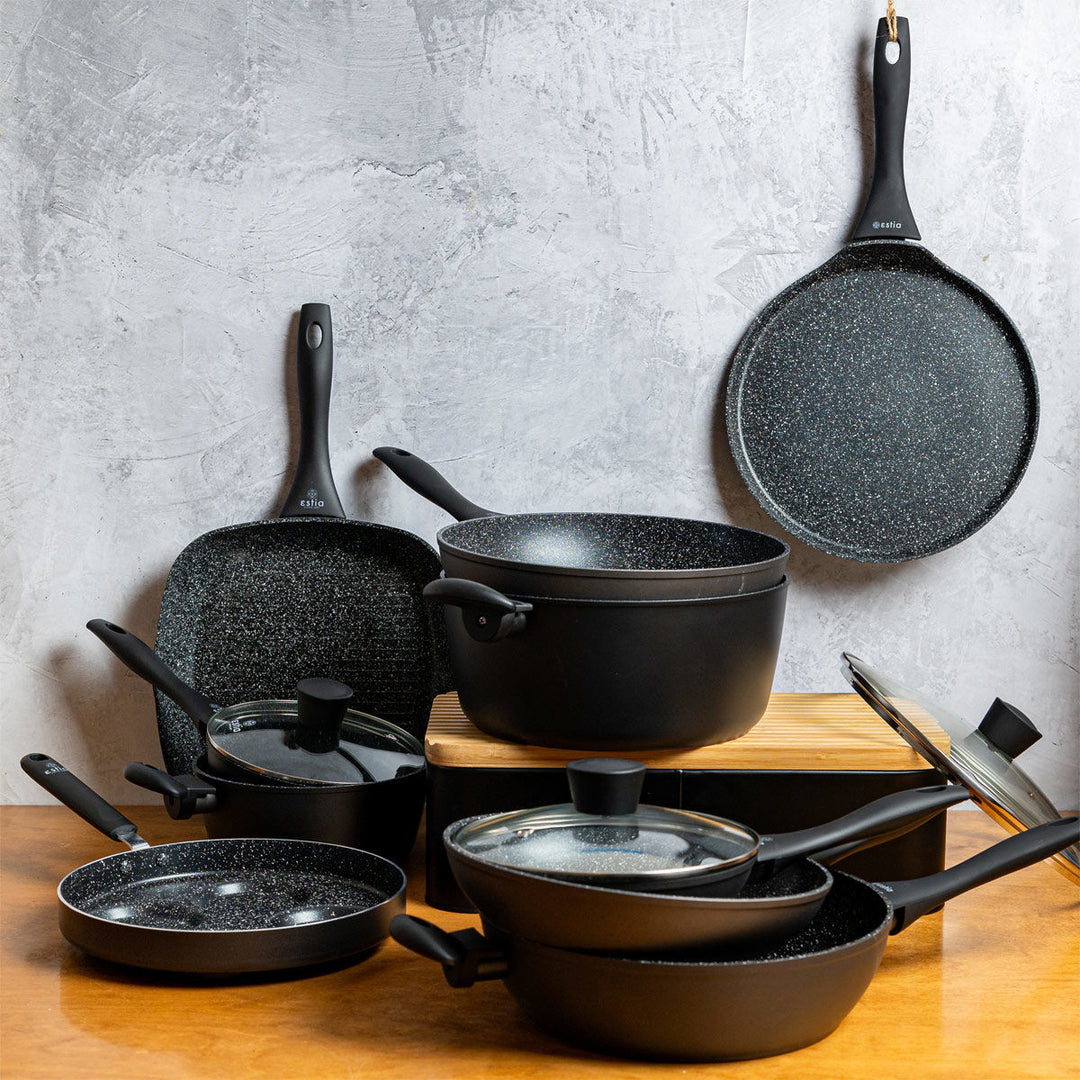 Κατσαρολάκι Γάλακτος Αντικολλητικό Πρεσσαριστού Αλουμινίου 1.8lt/18cm Magma Estia