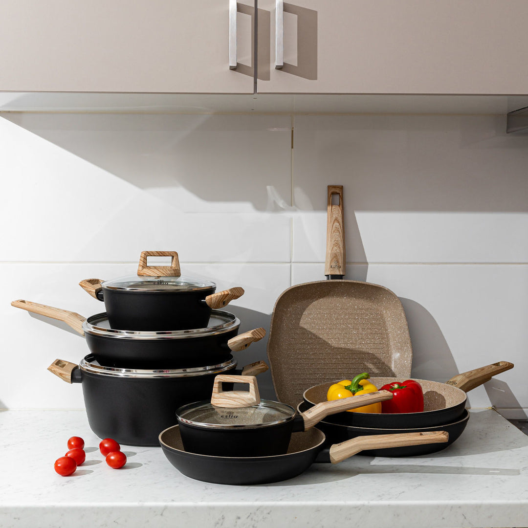 Ημίχυτρα Αντικολλητική Πρεσσαριστού Αλουμινίου 4lt/28cm Earth Estia