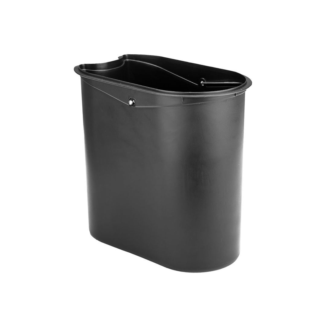 Εσωτερικός πλαστικός κάδος σε μαύρο χρώμα με μεταλλική λαβή, φωτογραφημένος σε λευκό φόντο χωρίς άλλα αντικείμενα.